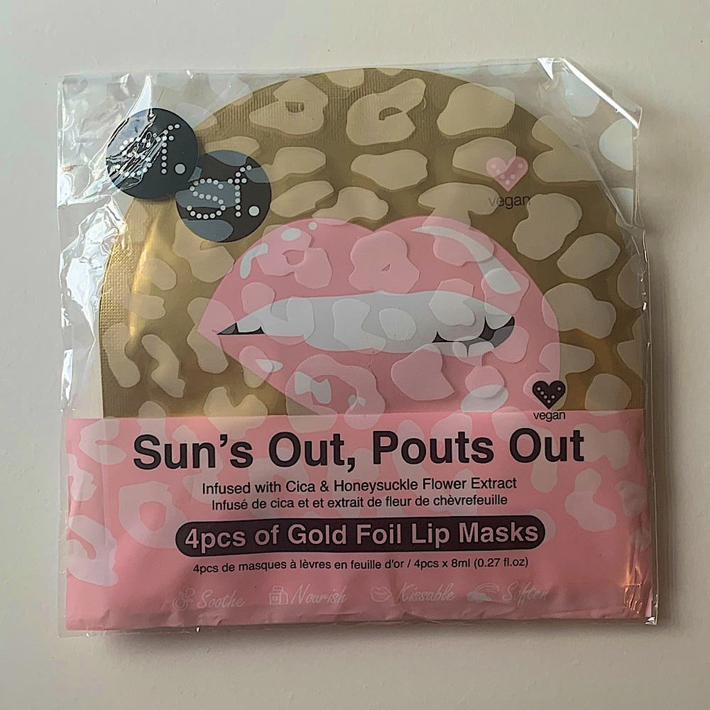 4-Pack Gold Lip Foil Mask